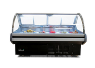 Kaca Melengkung Makanan Dimasak Freezer Deli Display Kulkas / Panjang Pendingin Opsional