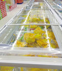 Seafood Supermarket Pulau Freezer -20 ° C - 18 ° C Dengan Pintu Kaca Geser