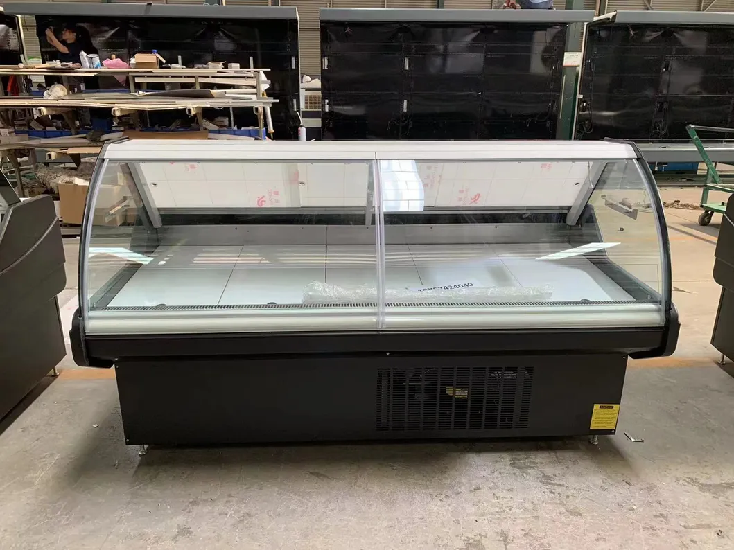 Pabrik disesuaikan kualitas tinggi harga melengkung makanan masak penyimpanan display freezer 2