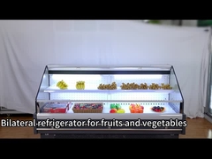 Buah Toko Toko Double sisi Tampilan Chiller Untuk Makanan Sayuran Kapasitas besar