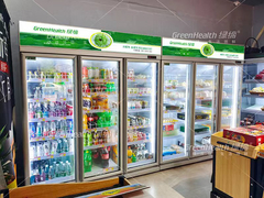 Cooler Minuman Komersial Untuk Supermarket Dengan Multi Pintu