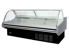 Lemari pameran daging tukang daging lemari es