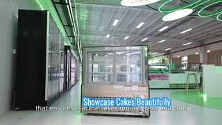 Kulkas Kue Kaca Sudut Kanan