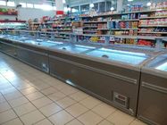 8 Ft Besar Supermarket Freezer Sliding Glass Door Freezer Untuk Penyimpanan Ayam