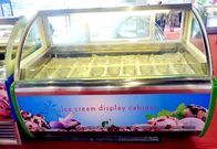 Gelato Shop Commercial Ice Cream Display Freezer Dengan Panci Khusus