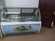 Gelato Shop Commercial Ice Cream Display Freezer Dengan Panci Khusus