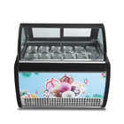 12 Pans Warna abu-abu Gelato Italia Display Freezer Untuk toko es krim