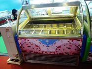 18 Nampan R404a Hijau Komersial Ice Cream Display Freezer Untuk Toko