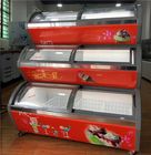 Supermarket Pintu Kaca Ganda R404a Ice Cream Display Freezer