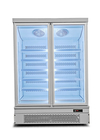 1450L Pintu Kaca Tampilan Komersial Freezer Pabrik Vertikal Showcase