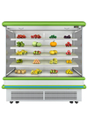 Tampilan Komersial Multideck Freezer Sayuran Buah Tampilan Terbuka Efisiensi Energi Pendingin