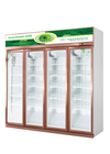 Pendingin Freezer Kombinasi Pintu Kaca Empat Untuk Tampilan Minuman
