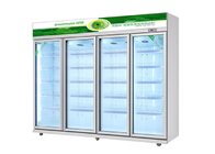 Pendingin Freezer Kombinasi Pintu Kaca Empat Untuk Tampilan Minuman