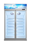 Pintu Kaca Ganda Tegak Layar Komersial Freezer Pencairan Otomatis