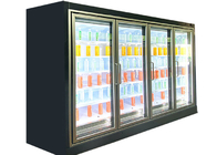 Pintu Kaca Hitam Tampilan Komersial Freezer Kabinet Bar Tegak Untuk Minuman Bir