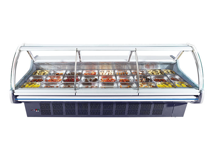 Butchery Shop Deli Display Kulkas Display Daging Kulkas Showcase Dengan Pintu Geser Belakang