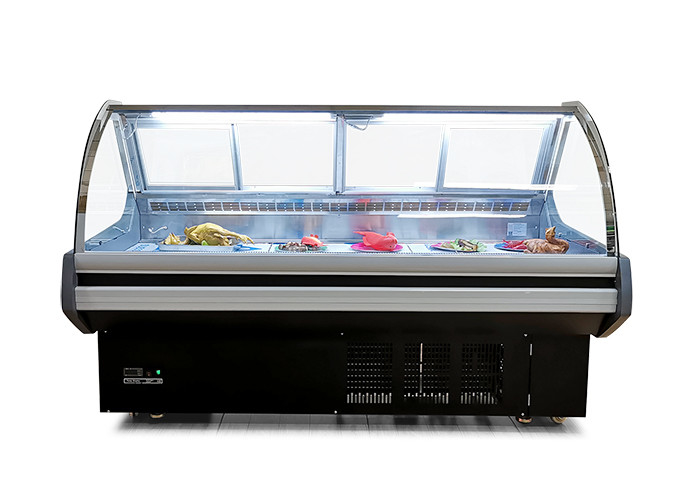 Butchery Shop Deli Display Kulkas Display Daging Kulkas Showcase Dengan Pintu Geser Belakang