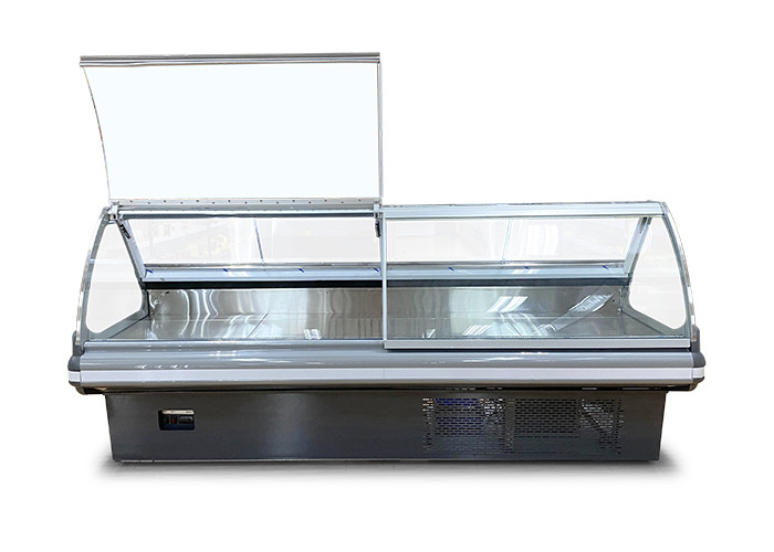 Butchery Shop Deli Display Kulkas Display Daging Kulkas Showcase Dengan Pintu Geser Belakang