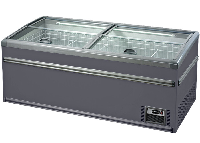 Supermarket Pulau Besar Freezer / -22 derajat Pasang Pintu Kaca Freezer Dada Frost