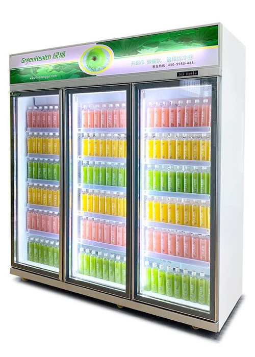 Kulkas Minuman Tampilan Komersial Kaca E Rendah Ramah Lingkungan Untuk Supermarket Bar
