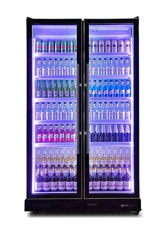 Pendingin Tampilan Minuman Ringan Komersial Populer Dengan Lampu LED Tricolor