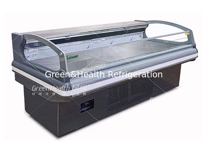 Chiller tampilan daging komersial dengan lampu LED pendingin dinamis dan kompresor Danfoss/Secop untuk supermarket