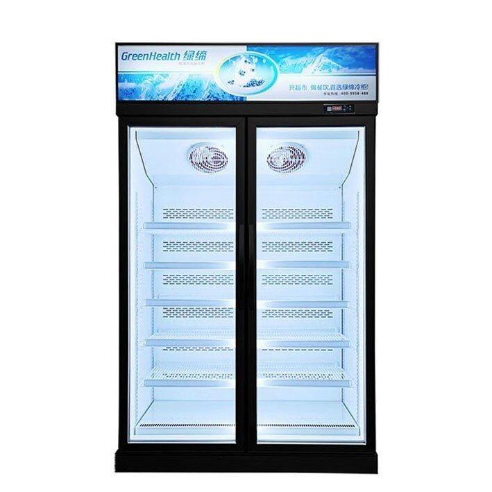 Supermarket 1/2/3 Pintu Kaca Menampilkan Freezer Tegak Untuk Es Krim