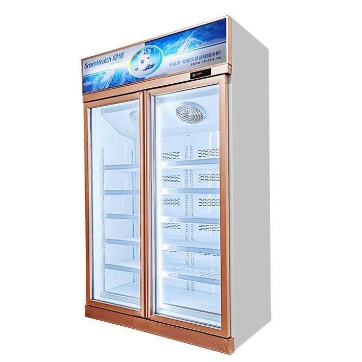 Supermarket 1/2/3 Pintu Kaca Menampilkan Freezer Tegak Untuk Es Krim