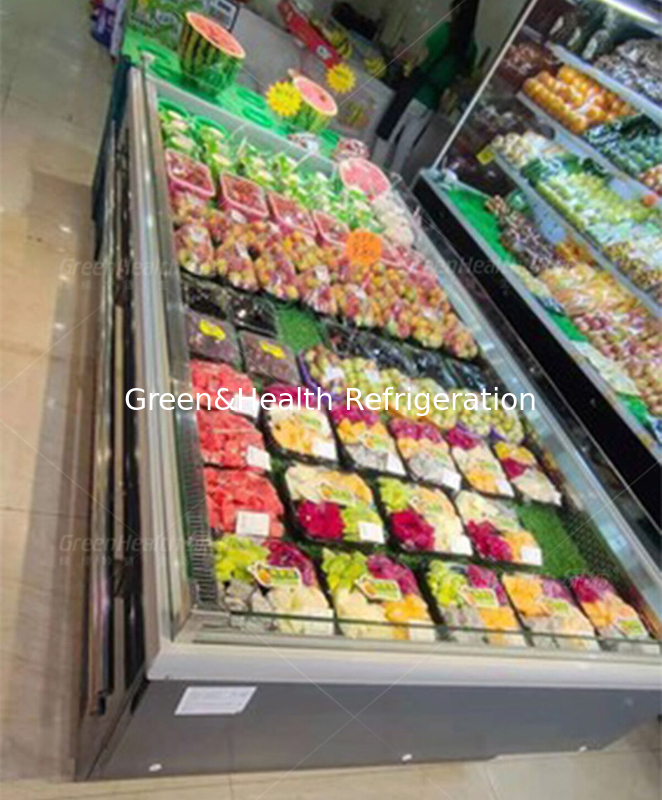 Chiller Tampilan Buah Pengawetan Makanan Pendingin Untuk Jenis Toko Terbuka
