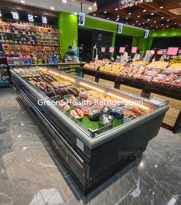 Chiller Tampilan Buah Pengawetan Makanan Pendingin Untuk Jenis Toko Terbuka