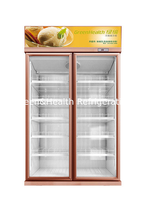 Disesuaikan 1 2 3 Chiller Pintu Kaca Untuk Menampilkan Kulkas Komersial Tanpa Kabut Minuman Dingin