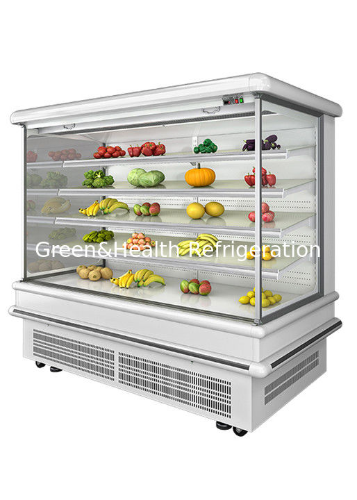 2.5m Supermarket Multi Deck Open Chiller dengan pendingin kipas dinamis dan Auto Defrost untuk Wall Display Fridge
