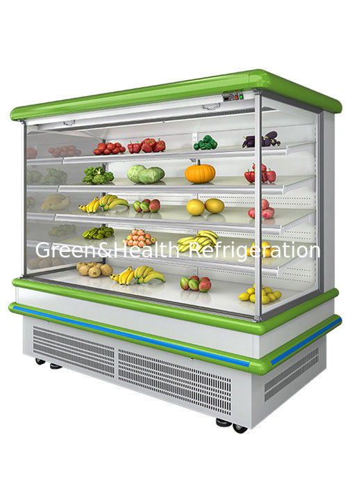 2.5m Supermarket Multi Deck Open Chiller dengan pendingin kipas dinamis dan Auto Defrost untuk Wall Display Fridge