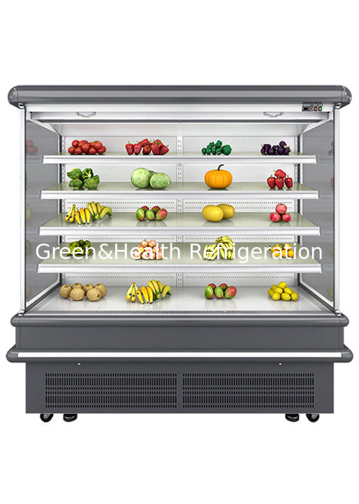 2.5m Supermarket Multi Deck Open Chiller dengan pendingin kipas dinamis dan Auto Defrost untuk Wall Display Fridge
