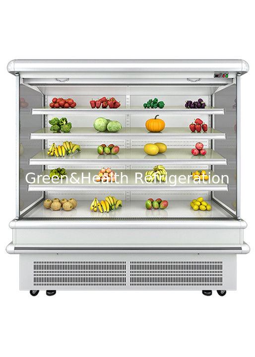 2.5m Supermarket Multi Deck Open Chiller dengan pendingin kipas dinamis dan Auto Defrost untuk Wall Display Fridge