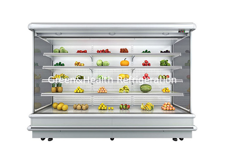 Harga Pabrik Toko Buah Vertical Open Front Supermarket Display Chiller