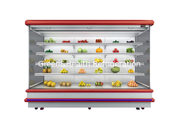 Harga Pabrik Toko Buah Vertical Open Front Supermarket Display Chiller