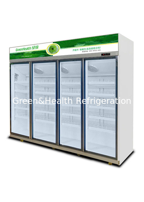 Commercial Beverage Cooler dengan Pintu Kaca Ganda 1050W Daya dan Kapasitas 1530L untuk Supermarket