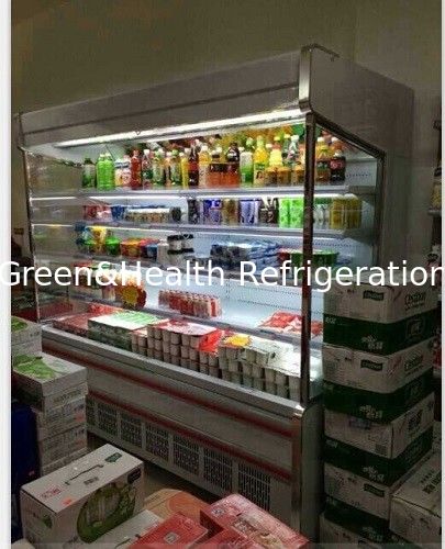Pendingin Udara Tipe Multideck Chiller Terbuka Untuk Minuman Sayuran / Kulkas Layar Komersial