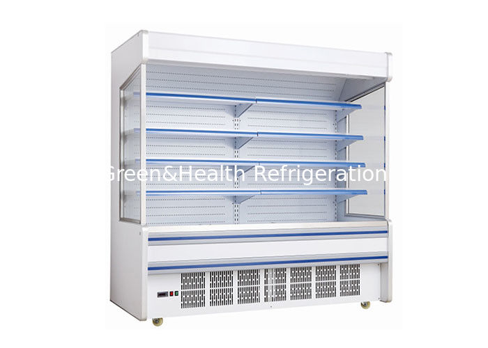 Chiller terbuka multi-deck komersial dengan pendinginan dinamis rak yang disesuaikan dan pencahayaan LED untuk supermarket