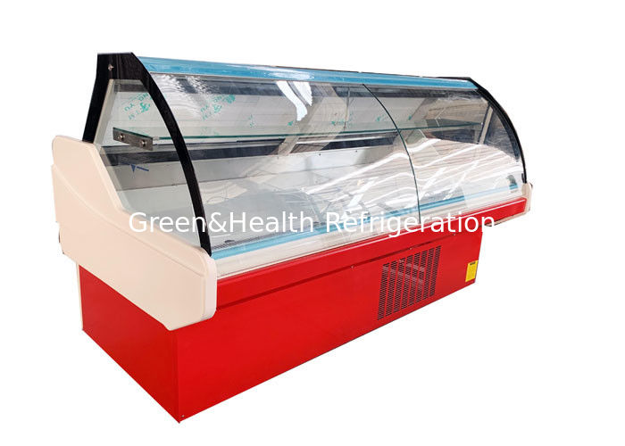 Kulkas komersial dengan kapasitas 100L dengan pintu kaca depan dan pencahayaan LED 6500K