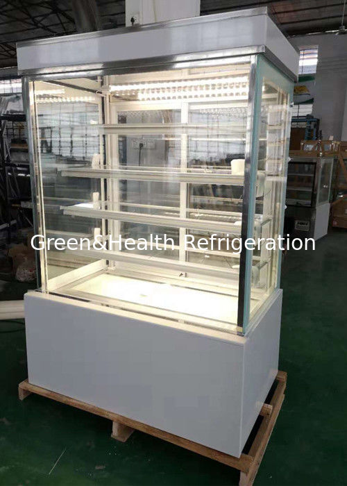 4 kaki persegi Kaca Cake Display Chiller Patisserie Bakery Display Case