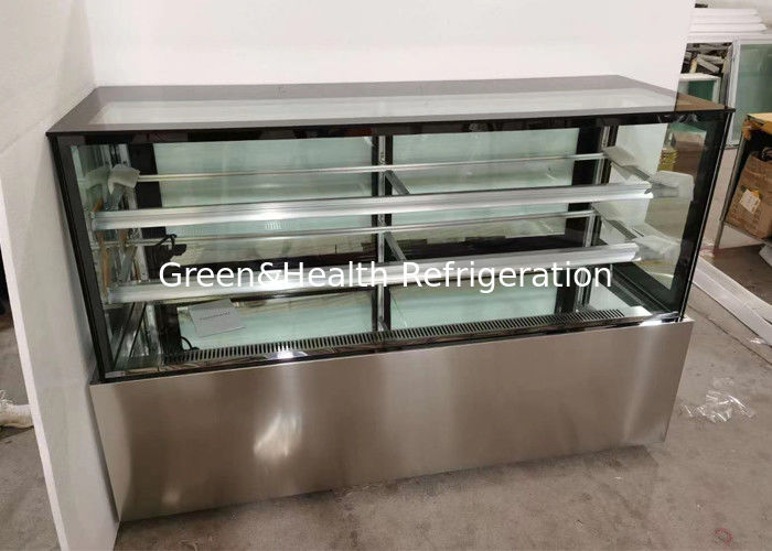 4 kaki persegi Kaca Cake Display Chiller Patisserie Bakery Display Case