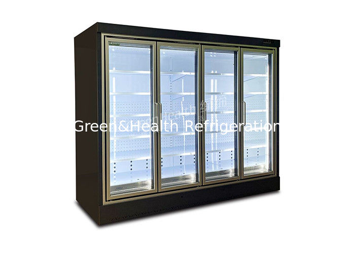 Remote Plug-In Multideck Open Beverage Display Chiller dengan R404A Refrigerant dan Double Air Curtain untuk pendingin komersial 2 ~ 8 °C
