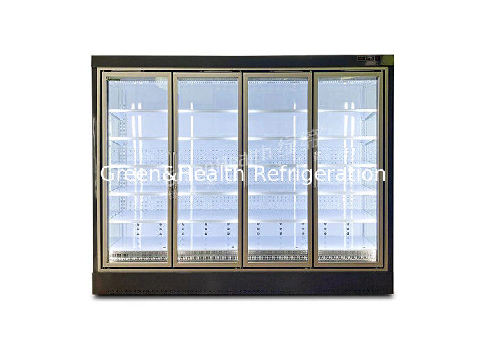 Remote Plug-In Multideck Open Beverage Display Chiller dengan R404A Refrigerant dan Double Air Curtain untuk pendingin komersial 2 ~ 8 °C
