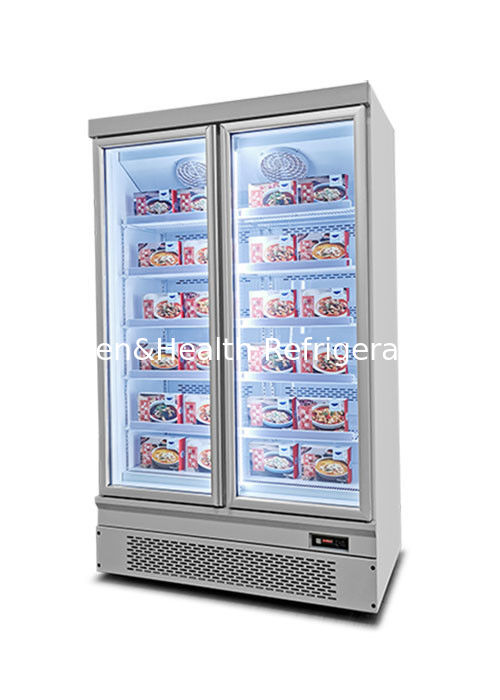 Freezer tampilan komersial dengan kapasitas 1000L Defrost otomatis dan pendingin kipas untuk supermarket
