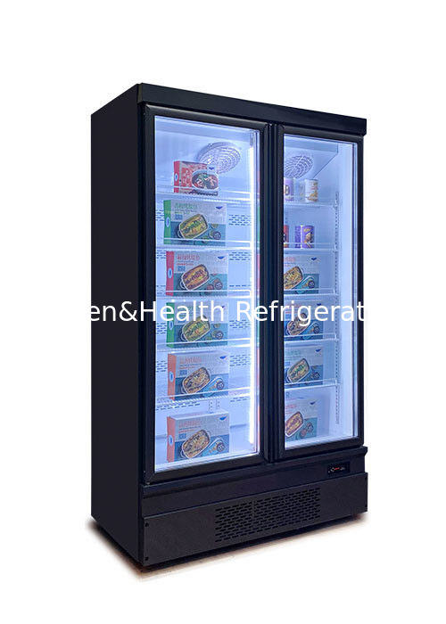 Freezer tampilan komersial dengan kapasitas 1000L Defrost otomatis dan pendingin kipas untuk supermarket