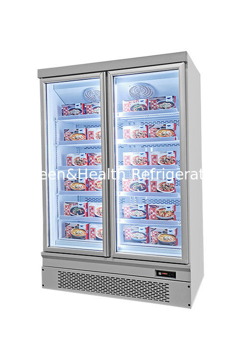 Freezer tampilan komersial dengan kapasitas 1000L Defrost otomatis dan pendingin kipas untuk supermarket