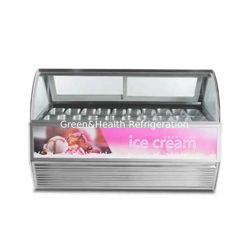 10/12/14/16/18 Pans Gelato Freezer Biru Hard Ice Cream Display Freezer