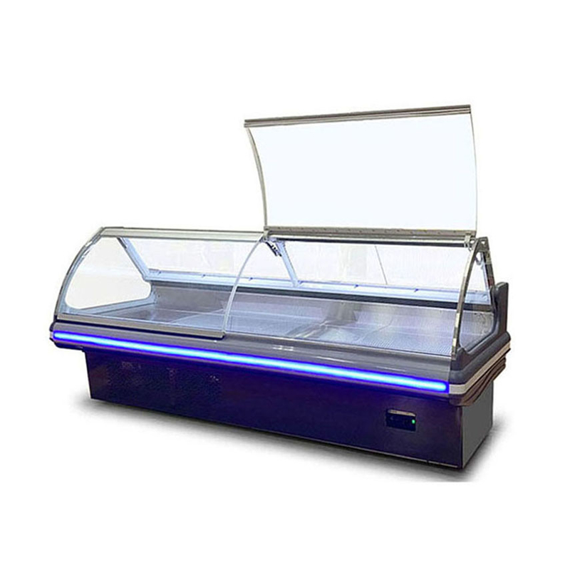 Commercial Fresh Meat Seafood Display Chiller untuk toko daging dengan 1,5 2 3m